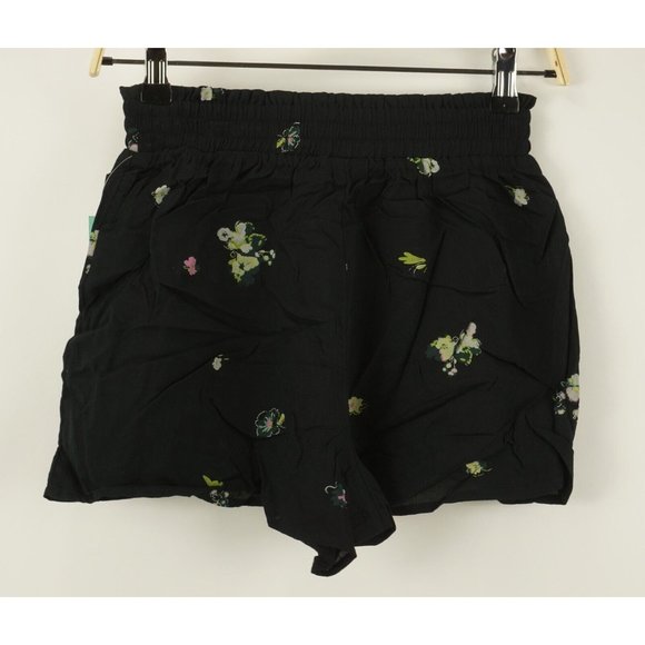 New ABOUND Women's XS Black Crepe Floral Lightweight Stretch High Waist  Shorts - Picture 2 of 7